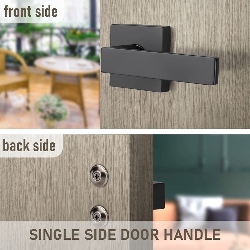 KNOBWELL 3 Pack Single Sided Matte Black Dummy Lever, Dummy Door Handle for Interior Door Use, Right/Left Handing, 0.93 lb One Lever (Only One Side Use) - Image 2
